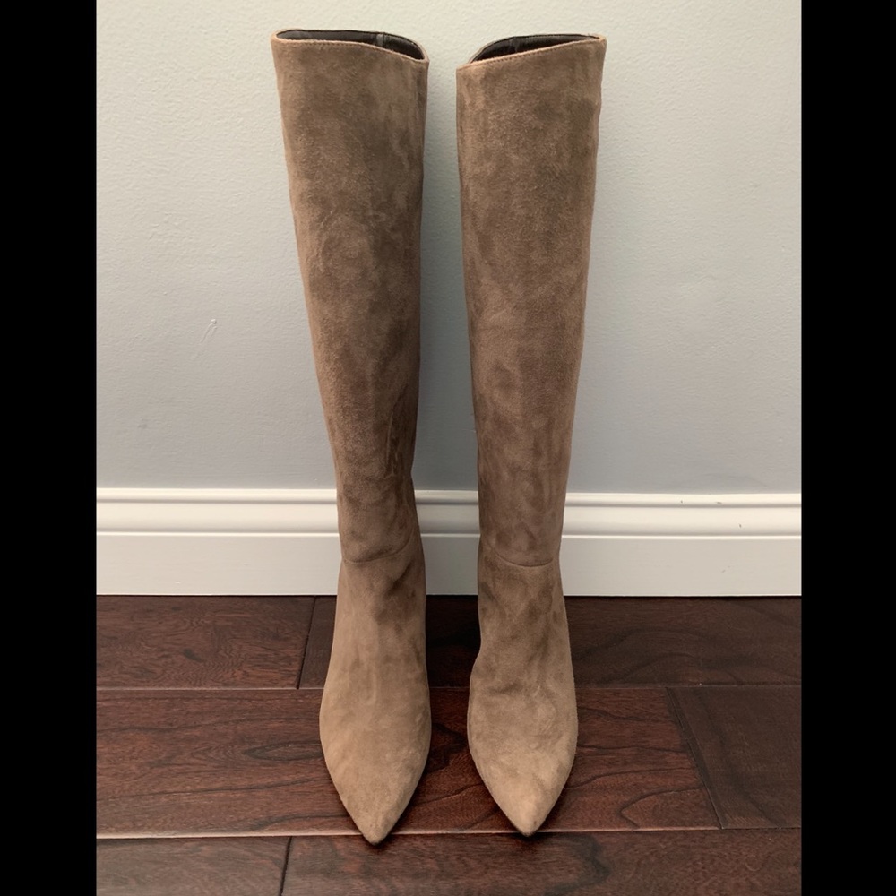 NEW Kate Spade Taupe Suede Knee High Boots